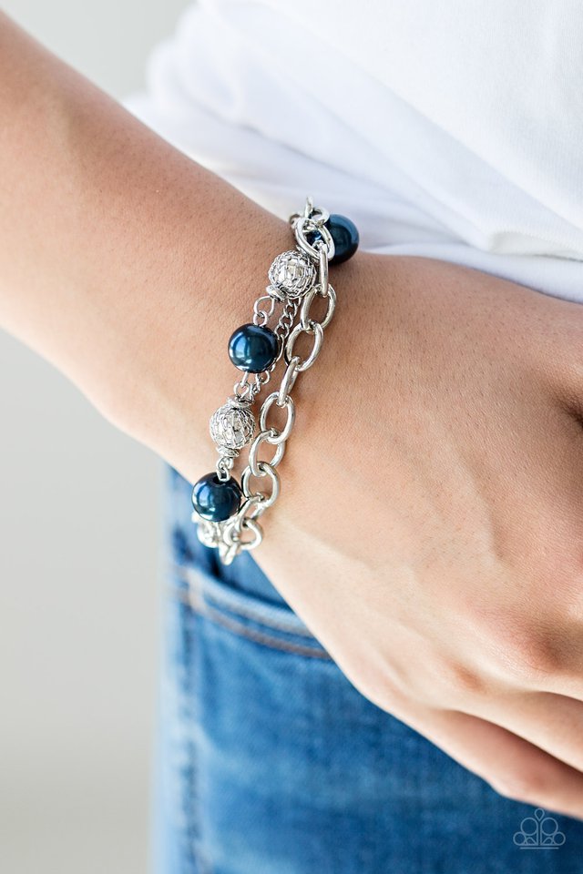 Paparazzi Accessories Number One Knockout Blue Bracelet - Main Image