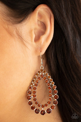 Glacial Glaze - Brown Earrings - Paparazzi Accessories