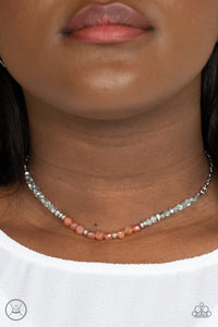 Space Odyssey - Orange Necklace - Paparazzi Accessories