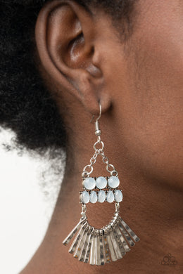 A FLARE For Fierceness - White Earrings - Paparazzi Accessories
