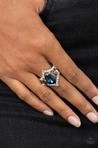 Bow Down to Dazzle - Blue Ring - Paparazzi Accessories