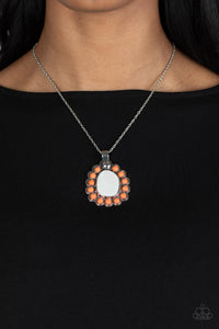 Sahara Sea - Orange Necklace - Paparazzi Accessories