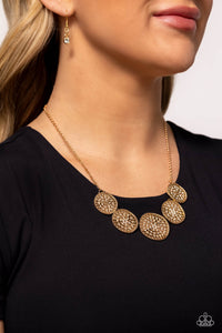 Medaled Mosaic - Gold Necklace - Paparazzi Accessories