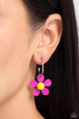 More FLOWER To You! - Pink Earrings - Paparazzi Accessories