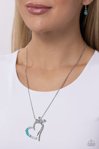 Half-Hearted Haven - Blue Necklace - Paparazzi Accessories
