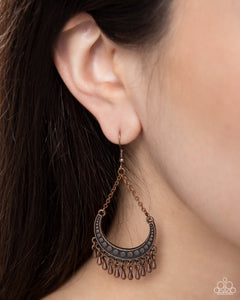 Melodic Moons - Copper Earrings - Paparazzi Accessories