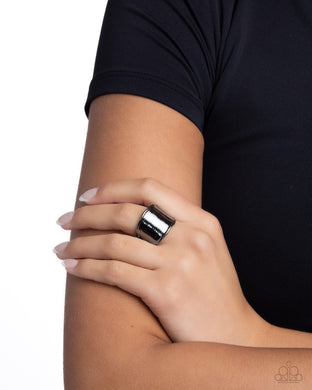 Too Little Too SLATE - Black Ring - Paparazzi Accessories