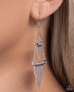 Greco Grotto - Silver Earrings - Paparazzi Accessories