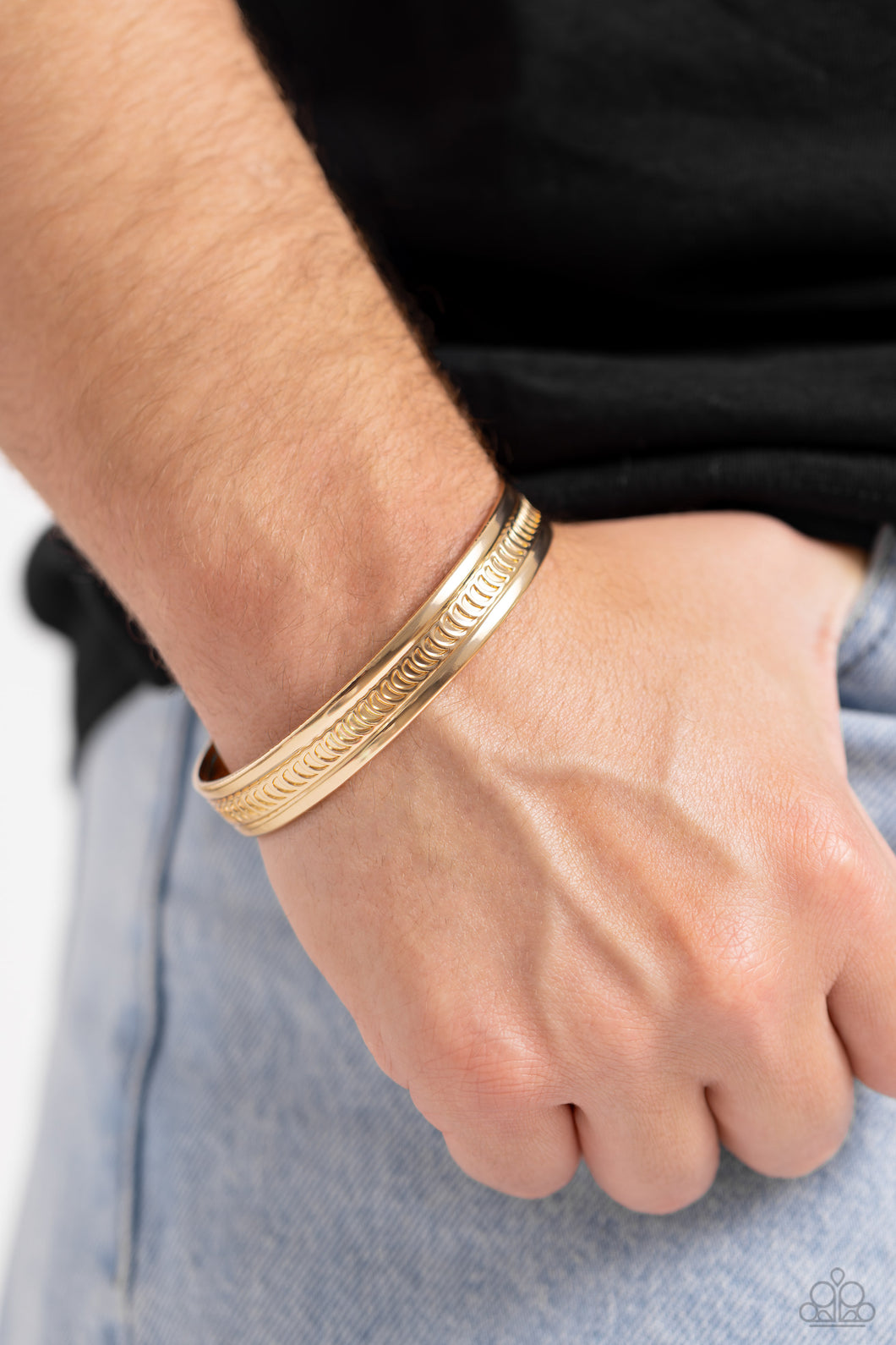 Industrial Quest - Gold Mens Bracelet - Paparazzi Accessories