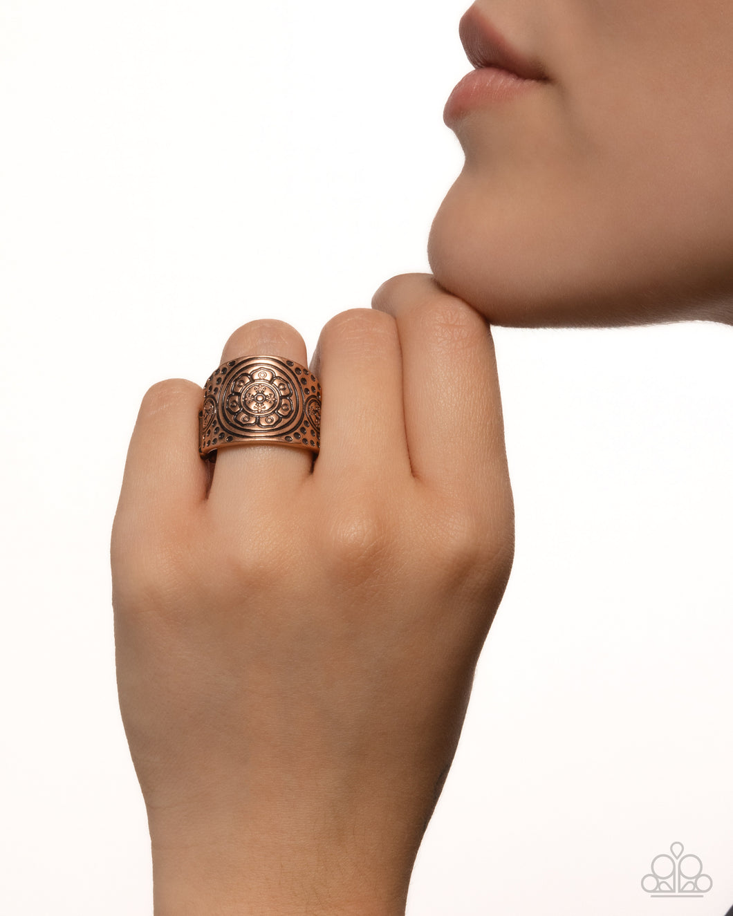 Elegant Engravement - Copper Ring - Paparazzi Accessories