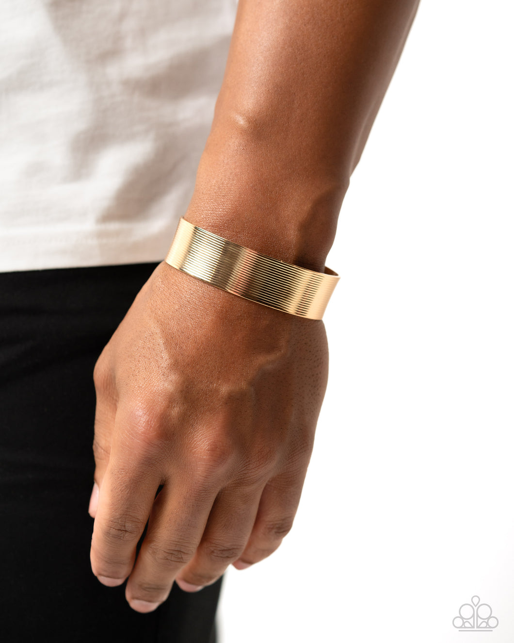 Linear Layers - Gold Mens Bracelet - Paparazzi Accessories