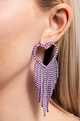 Sumptuous Sweethearts - Purple Post Earrings - Paparazzi Accessories