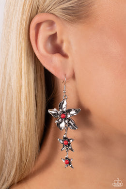 Tapered Tiers - Red Earrings - Paparazzi Accessories