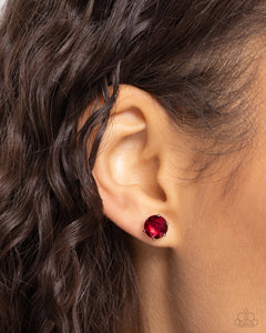 January Breathtaking Birthstone - Red Post Earrings - Paparazzi Accessories