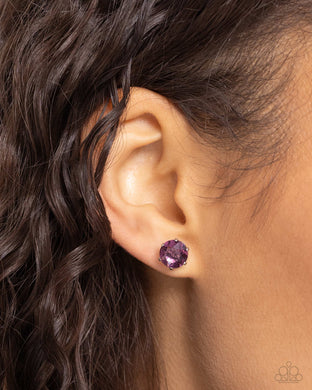 February Breathtaking Birthstone - Purple Post Earrings - Paparazzi Accessories