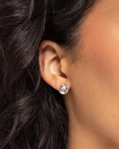 April Breathtaking Birthstone - White Post Earrings - Paparazzi Accessories