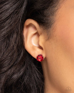 July Breathtaking Birthstone - Red Post Earrings - Paparazzi Accessories