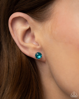 December Breathtaking Birthstone - Blue Post Earrings - Paparazzi Accessories