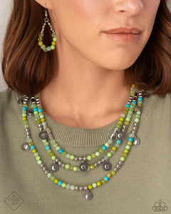 Piquant Pattern - Green Necklace - Paparazzi Accessories