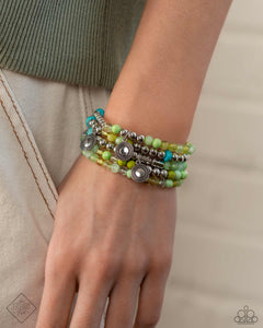 Poignant Pairing - Green Bracelet - Paparazzi Accessories