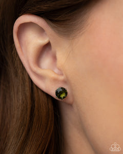 August Breathtaking Birthstone - Green Post Earrings - Paparazzi Accessories