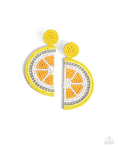 lemon-leader-yellow-post earrings-paparazzi-accessories