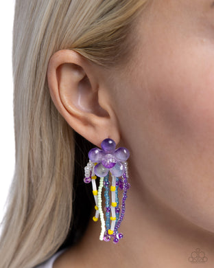 Japanese Blossoms - Purple Post Earrings - Paparazzi Accessories