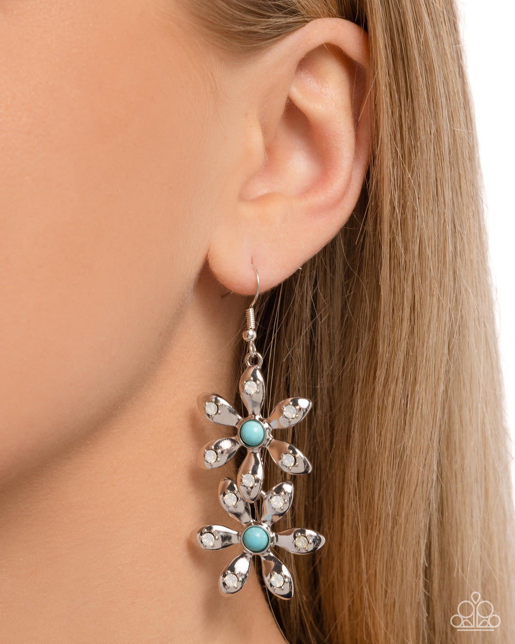 Fabulous Florals - Blue Earrings - Paparazzi Accessories