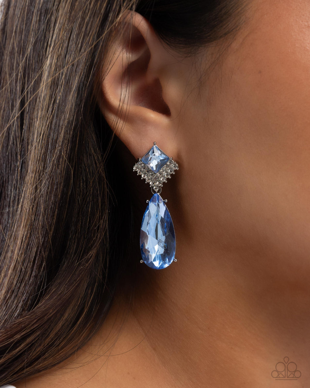 Diamond Life - Blue Post Earrings - Paparazzi Accessories