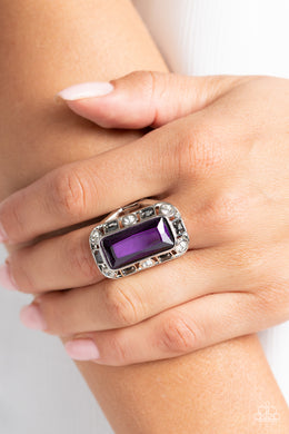Radiant Rhinestones - Purple Ring - Paparazzi Accessories