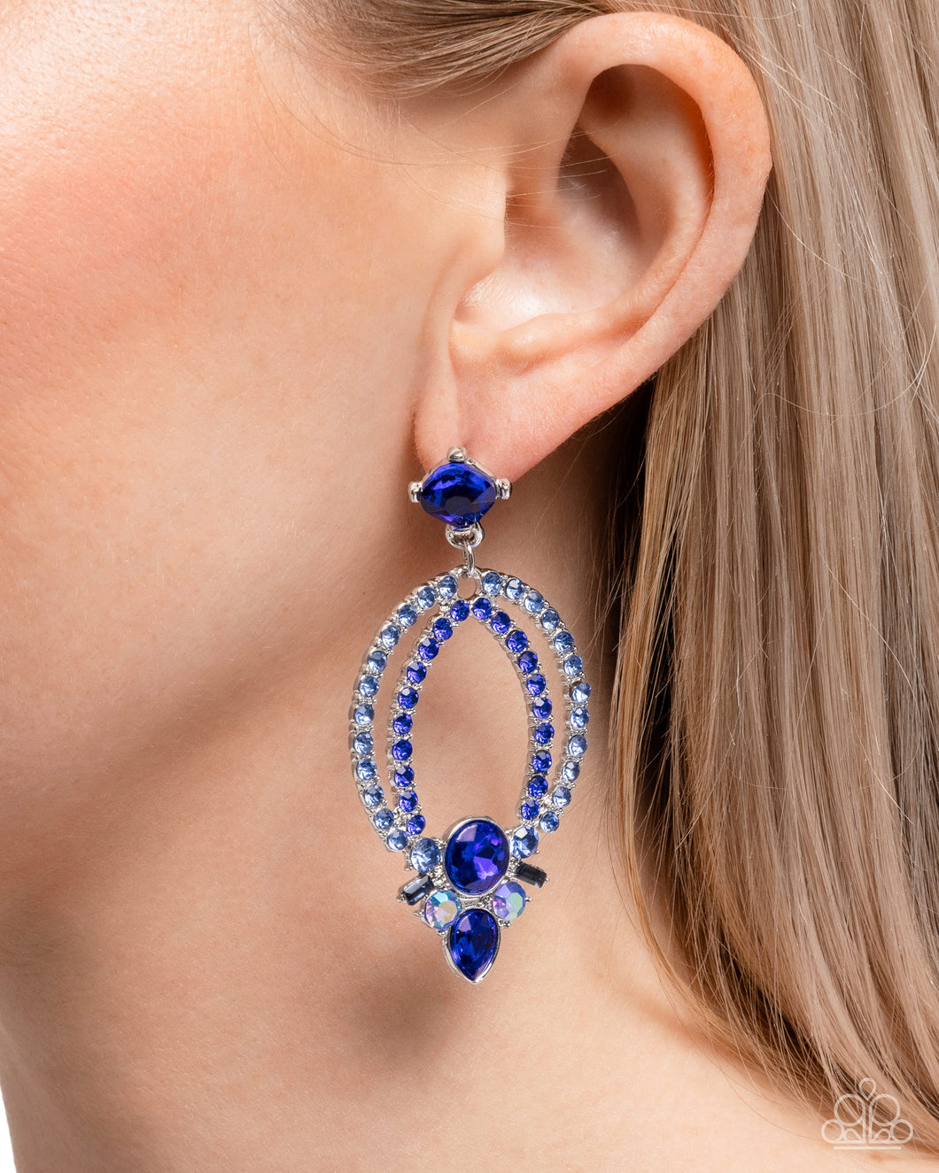 Karma Knockout - Blue Post Earrings - Paparazzi Accessories