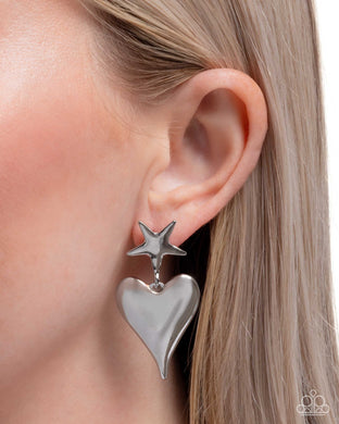 Dynamic Disposition - Silver Post Earrings - Paparazzi Accessories