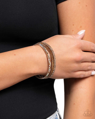 Tolerable Twinkle - Brown Bracelet - Paparazzi Accessories