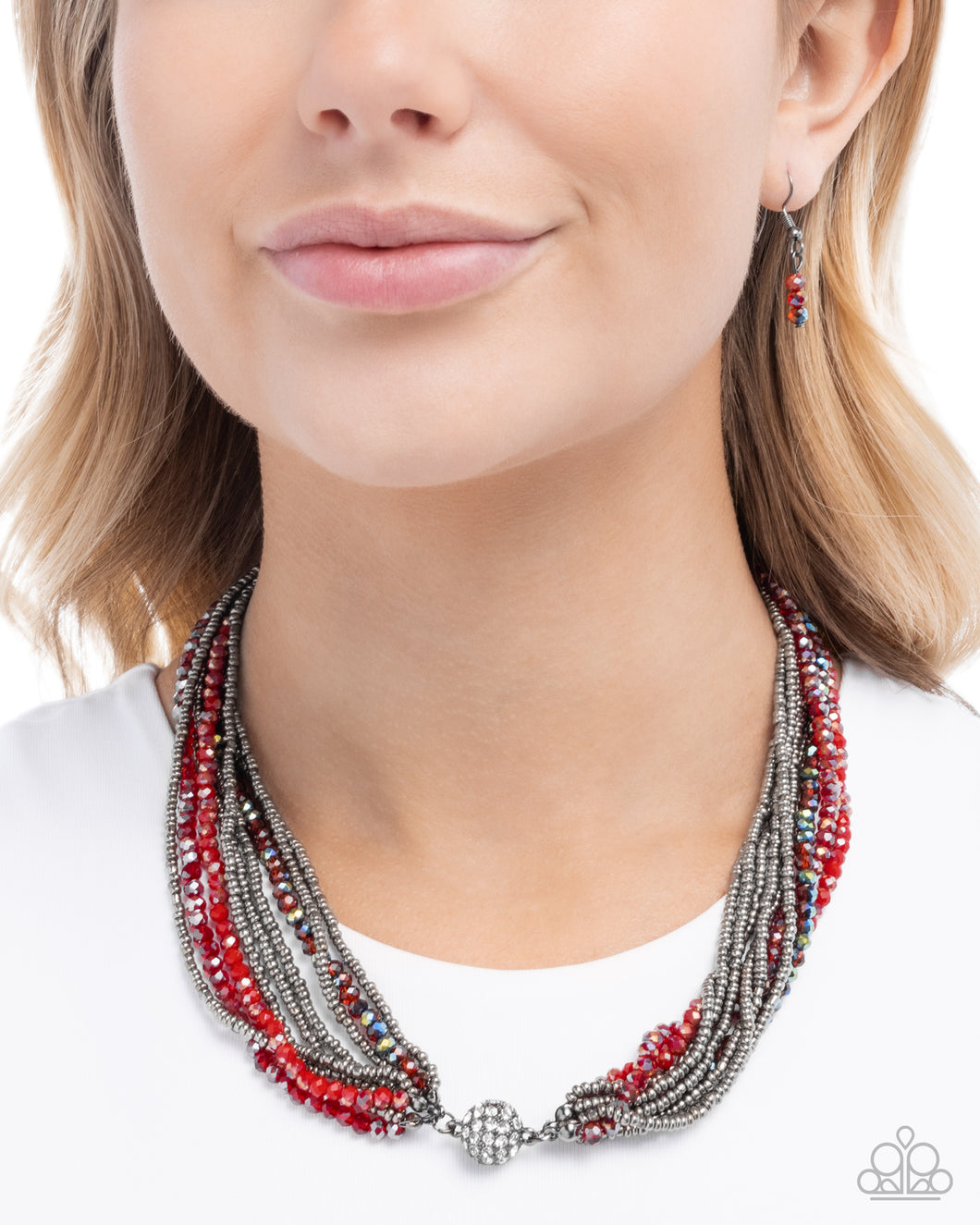 Rushing Radiance - Red Necklace - Paparazzi Accessories