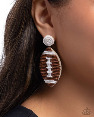 Football Fan - Brown Post Earrings - Paparazzi Accessories