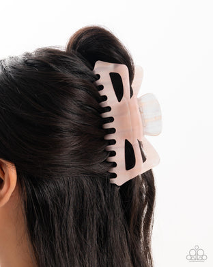 Striped State of Mind - Pink Hair Clip - Paparazzi Accessories