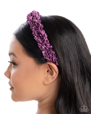 Ruffled Recruit - Purple Headband- Paparazzi Accessories