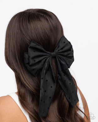 Here We BOW Again - Black Hair Clip - Paparazzi Accessories