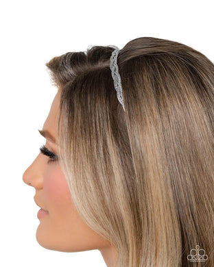 Braided Boarding School - Silver Headband - Paparazzi Accessories