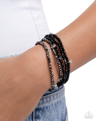 Scattered Sparkle - Black Bracelet - Paparazzi Accessories