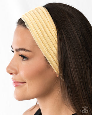 Textured Tutor - Yellow Headband - Paparazzi Accessories