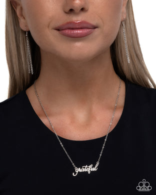 Grateful for You - Silver Necklace - Paparazzi Accessories