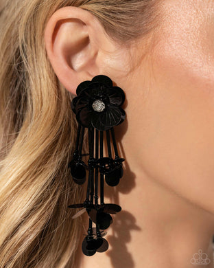 Floral Future - Black Earrings - Paparazzi Accessories