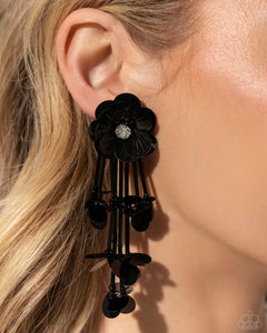 Floral Future - Black Earrings - Paparazzi Accessories