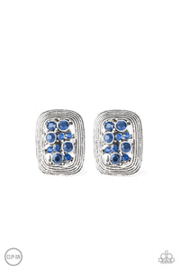 Darling Dazzle - Blue Clip-On Earrings - Paparazzi Accessories - Sassysblingandthings