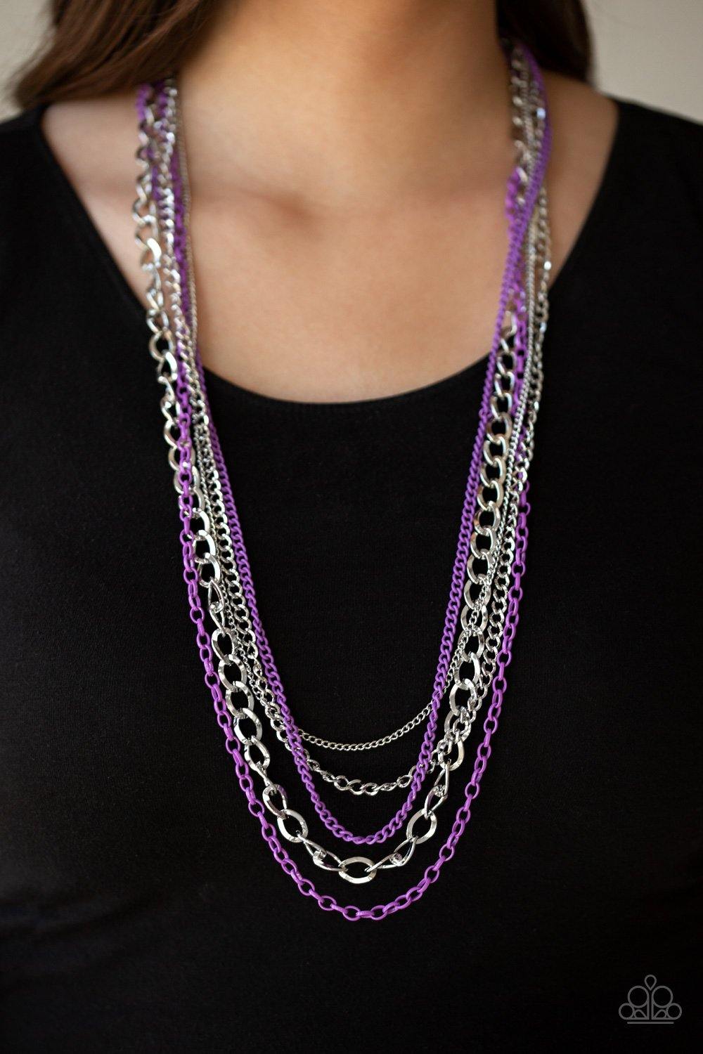 Industrial Vibrance - Purple Necklace - Paparazzi Accessories - Sassysblingandthings