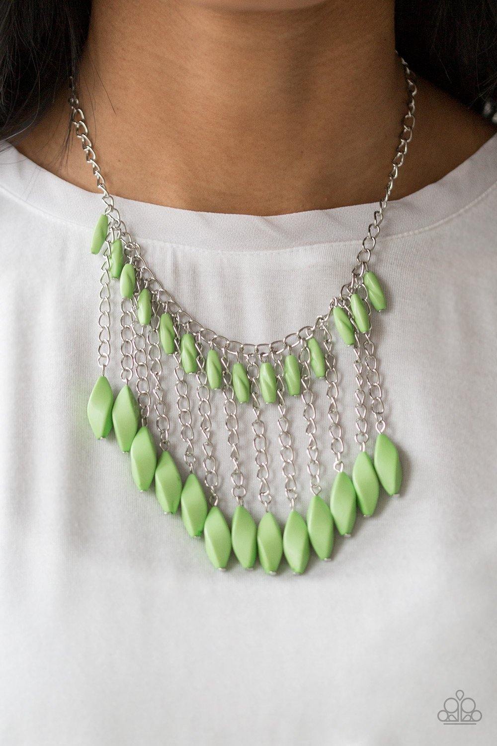 Venturous Vibes - Green Necklace - Paparazzi Accessories - Sassysblingandthings