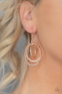 Metallic Ruffle - Rose Gold Earrings - Paparazzi Accessories - Sassysblingandthings