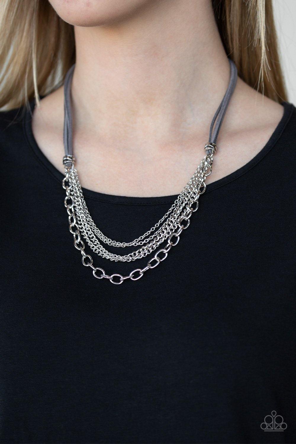 Free Roamer - Silver Necklace - Paparazzi Accessories - Sassysblingandthings