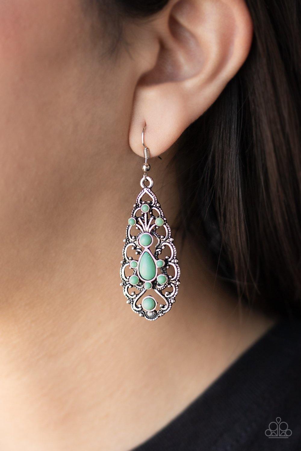 Fantastically Fanciful - Green Earrings - Paparazzi Accessories - Sassysblingandthings